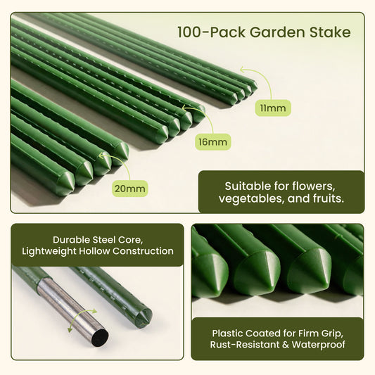 Garden Stake - Plastic Coated Steel Plant Support Sticks