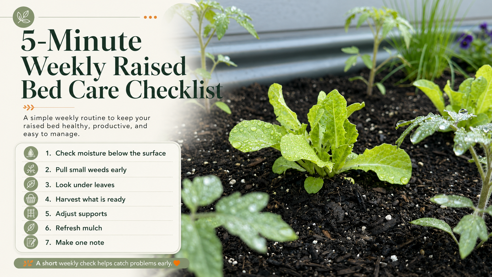 5-Minute Weekly Raised Bed Care Checklist