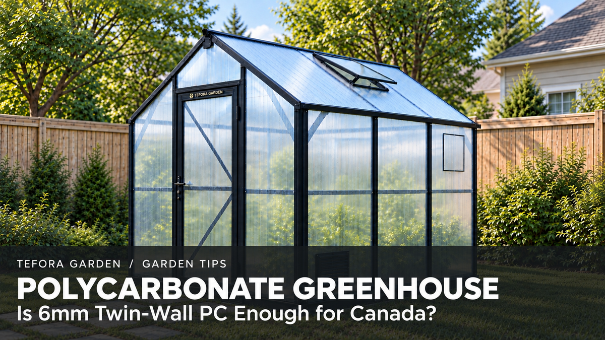 Tefora Garden twin-wall polycarbonate greenhouse; polycarbonate guide