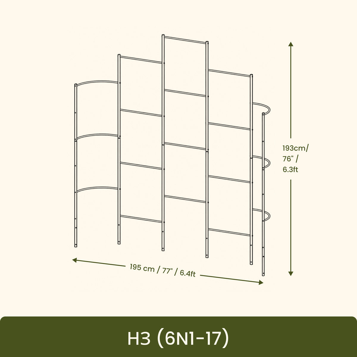 6 ft Wall Trellis for 9-in-1 Raised Garden Beds | ZAM Steel Plant Support