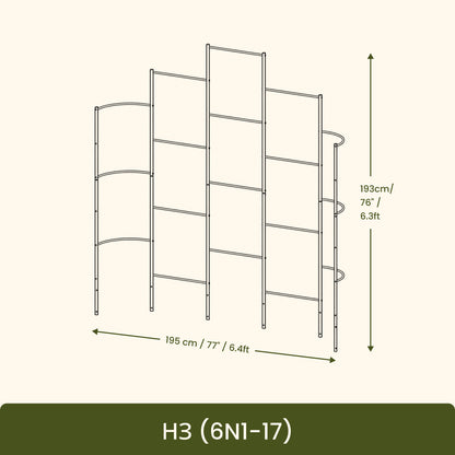 6 ft Wall Trellis for 9-in-1 Raised Garden Beds | ZAM Steel Plant Support