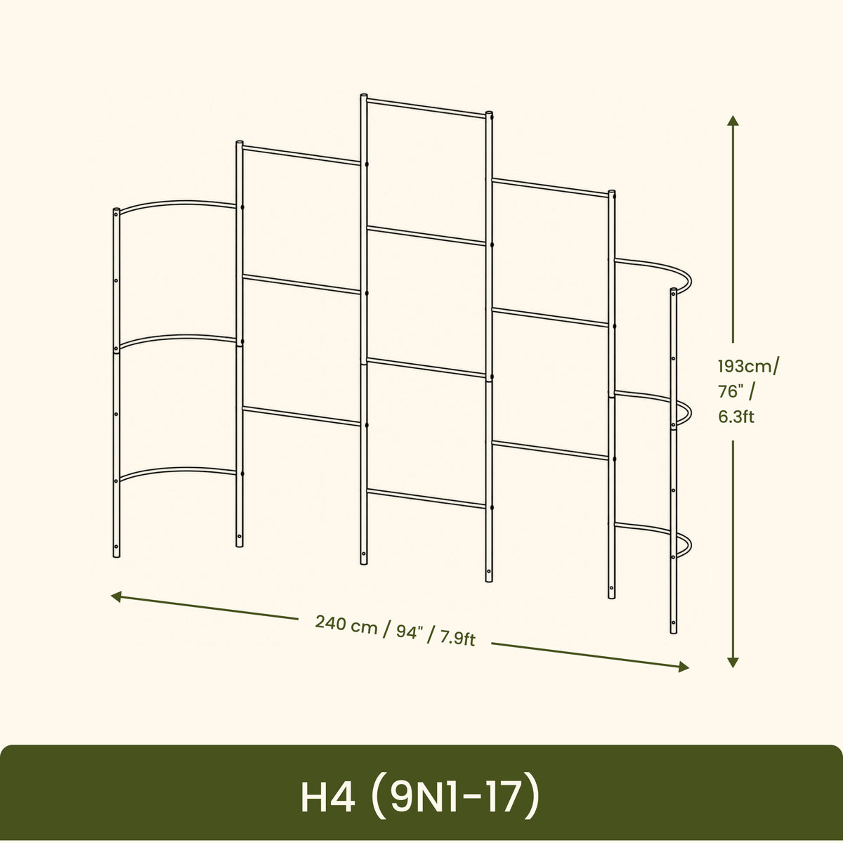 6 ft Wall Trellis for 9-in-1 Raised Garden Beds | ZAM Steel Plant Support