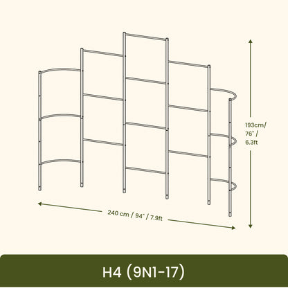6 ft Wall Trellis for 9-in-1 Raised Garden Beds | ZAM Steel Plant Support