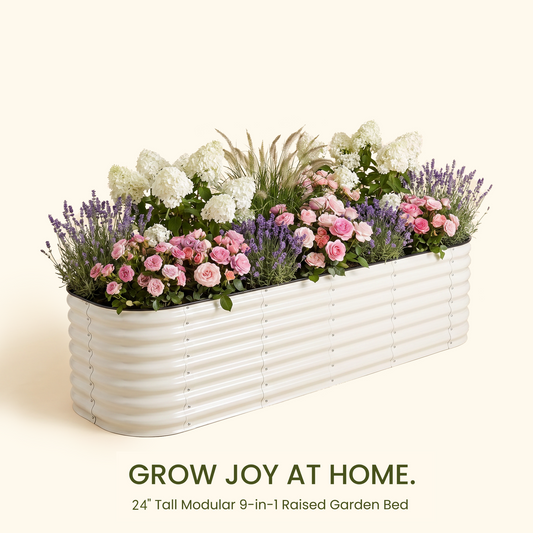 24" Tall 9 in 1 Metal Garden Bed Kit