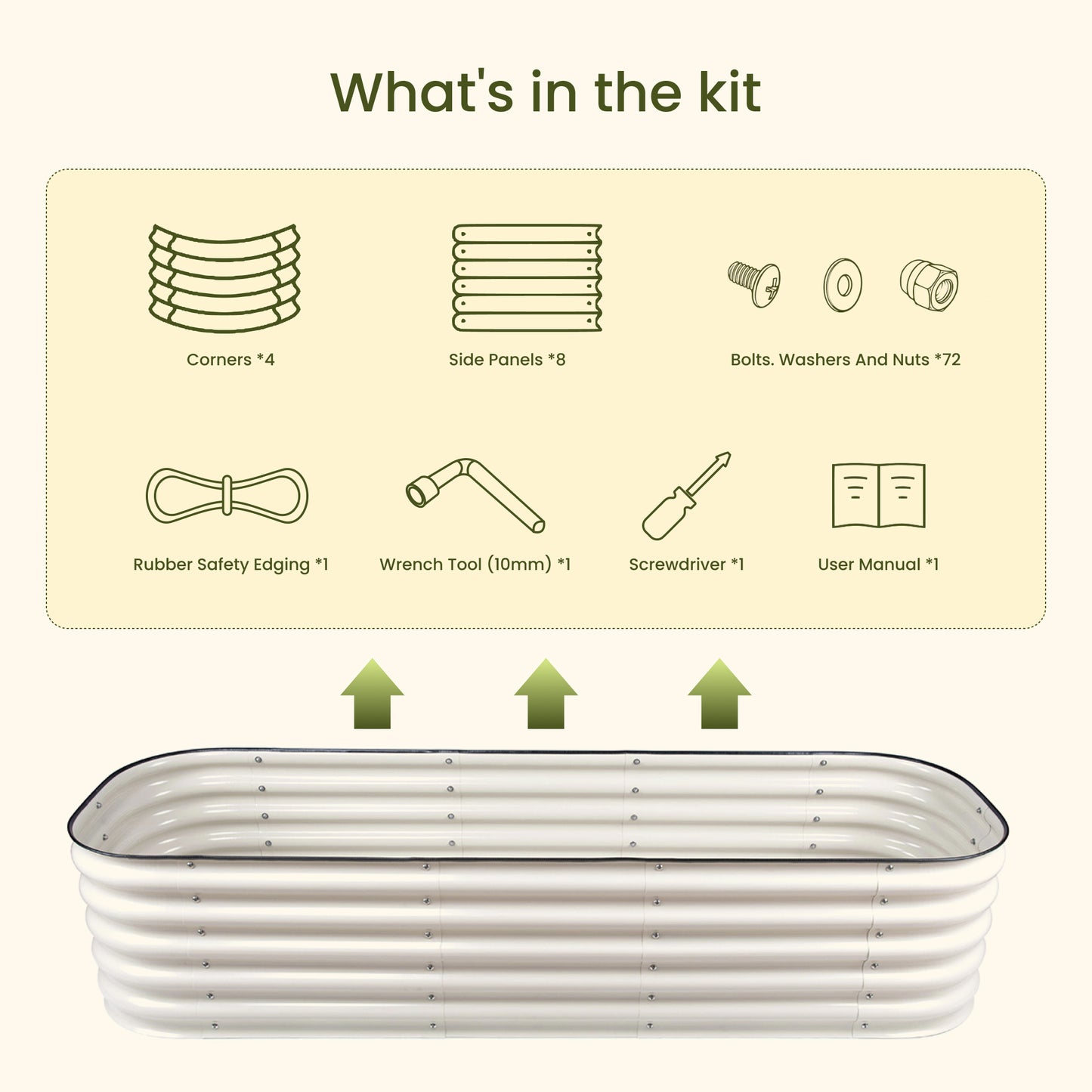 17" Tall 9 in 1 Metal Garden Bed Kit
