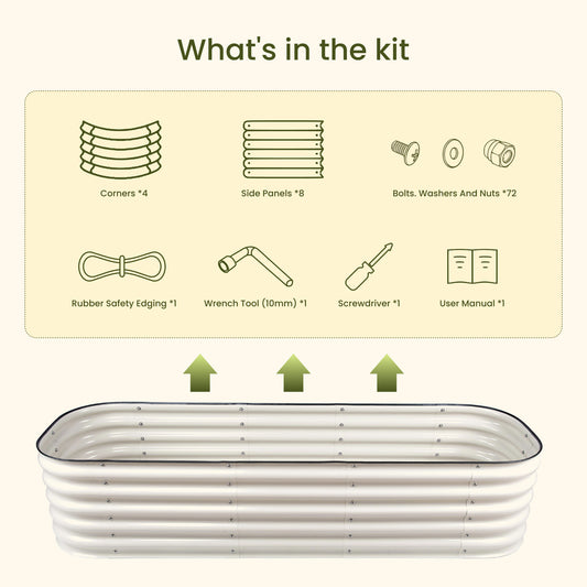 17" Tall 9 in 1 Metal Garden Bed Kit