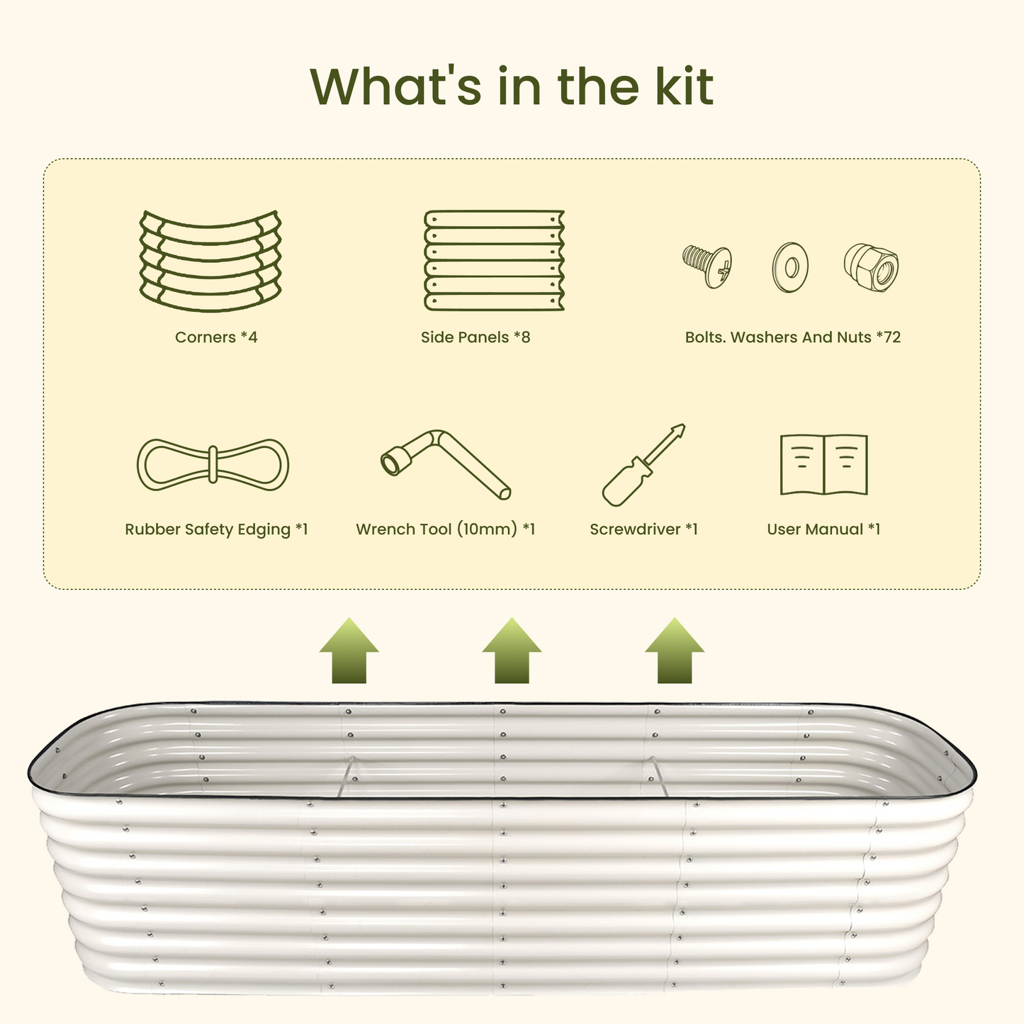 Kit de jardinage en métal 9 en 1 de 43 cm de hauteur
