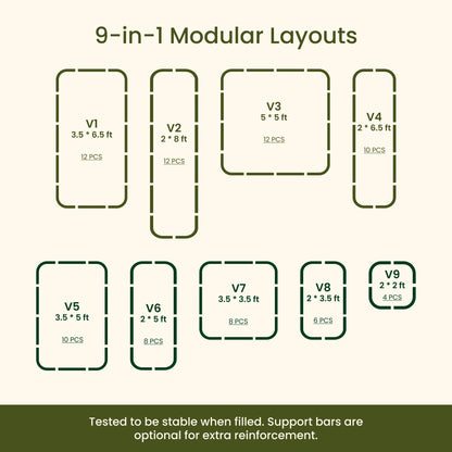 17" Tall 9 in 1 Metal Garden Bed Kit