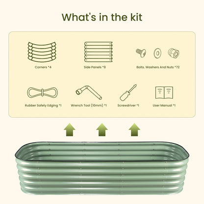 17" Tall 9 in 1 Metal Garden Bed Kit