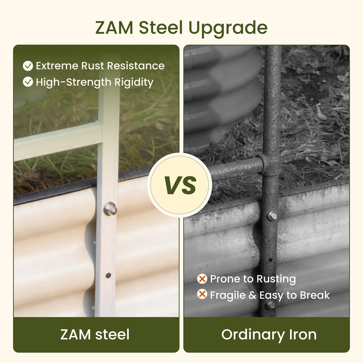 6 ft Wall Trellis for 9-in-1 Raised Garden Beds | ZAM Steel Plant Support