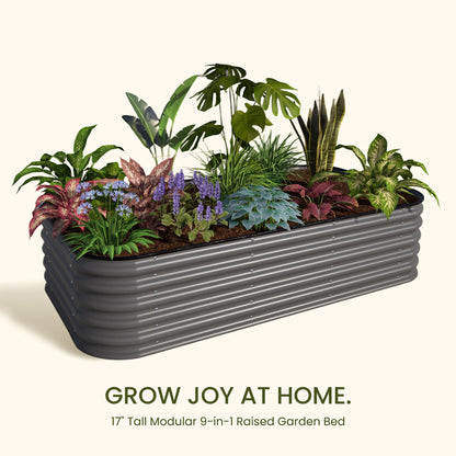 17" Tall 9 in 1 Metal Garden Bed Kit